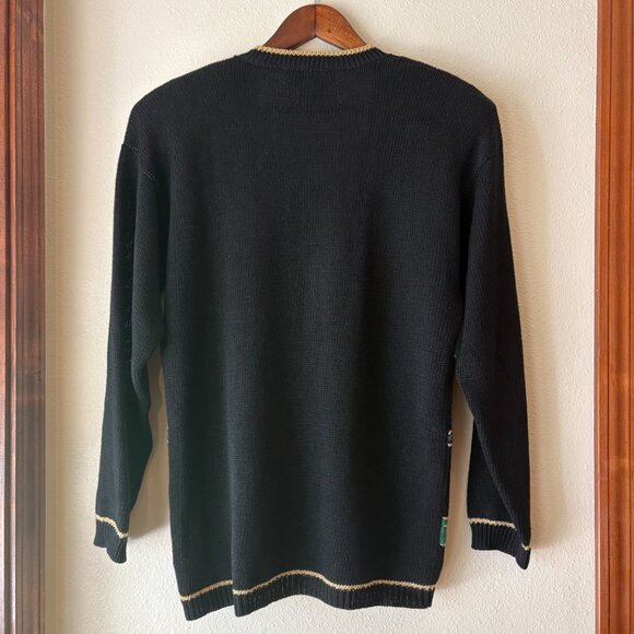 VTG 80s Norton McNaughton Ugly Christmas Cardigan Sweater Plaid Bows Wreaths L - Picture 5 of 9